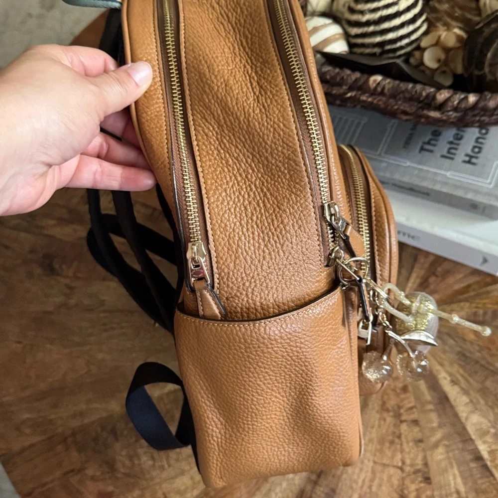 Coach Women's Court  Gold Penny Refined Pebble Leather Backpack C8521 - Picture 4 of 8